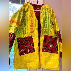 Sustainable Fashion Sugar Sack Coat Jacket Upcycled Africa L/XL